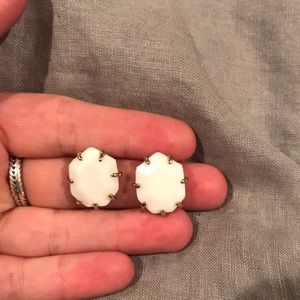 Kendra scott white & gold studs